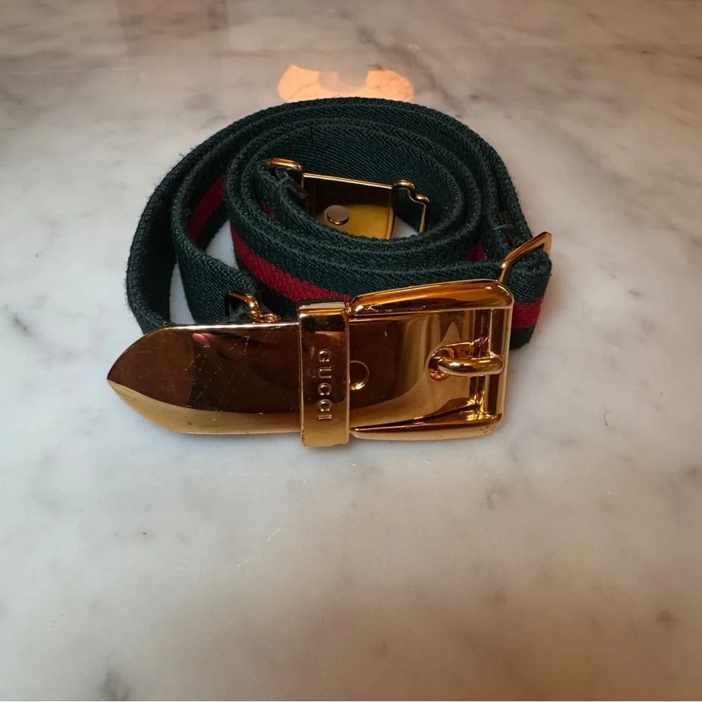 Gucci Sylvie Web Canvas Strap Belt - Picture 2 of 7